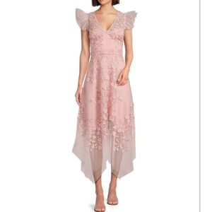 Alex Marie Sienna Embroidered Mesh Floral Applique Sleeveless Dress